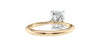 Emerald Cut Solitaire Hidden Halo Diamond Engagement Ring