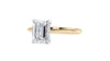 Emerald Cut Solitaire Hidden Halo Diamond Engagement Ring
