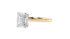 Emerald Cut Solitaire Hidden Halo Diamond Engagement Ring