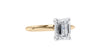 Emerald Cut Solitaire Hidden Halo Diamond Engagement Ring
