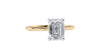 Emerald Cut Solitaire Hidden Halo Diamond Engagement Ring