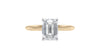 Emerald Cut Solitaire Hidden Halo Diamond Engagement Ring