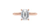 Emerald Cut Solitaire Hidden Halo Diamond Engagement Ring