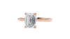 Emerald Cut Solitaire Hidden Halo Diamond Engagement Ring