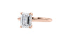 Emerald Cut Solitaire Hidden Halo Diamond Engagement Ring