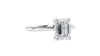 Emerald Cut Solitaire Hidden Halo Diamond Engagement Ring