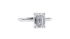 Emerald Cut Solitaire Hidden Halo Diamond Engagement Ring