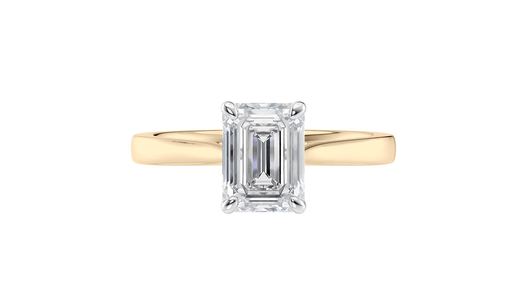 Emerald Cut Solitaire Diamond Engagement Ring