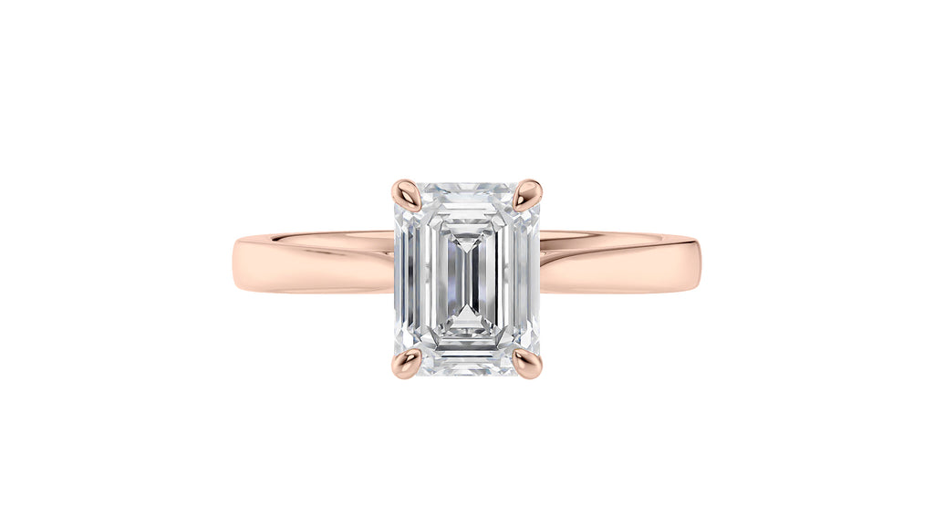 Emerald Cut Solitaire Diamond Engagement Ring