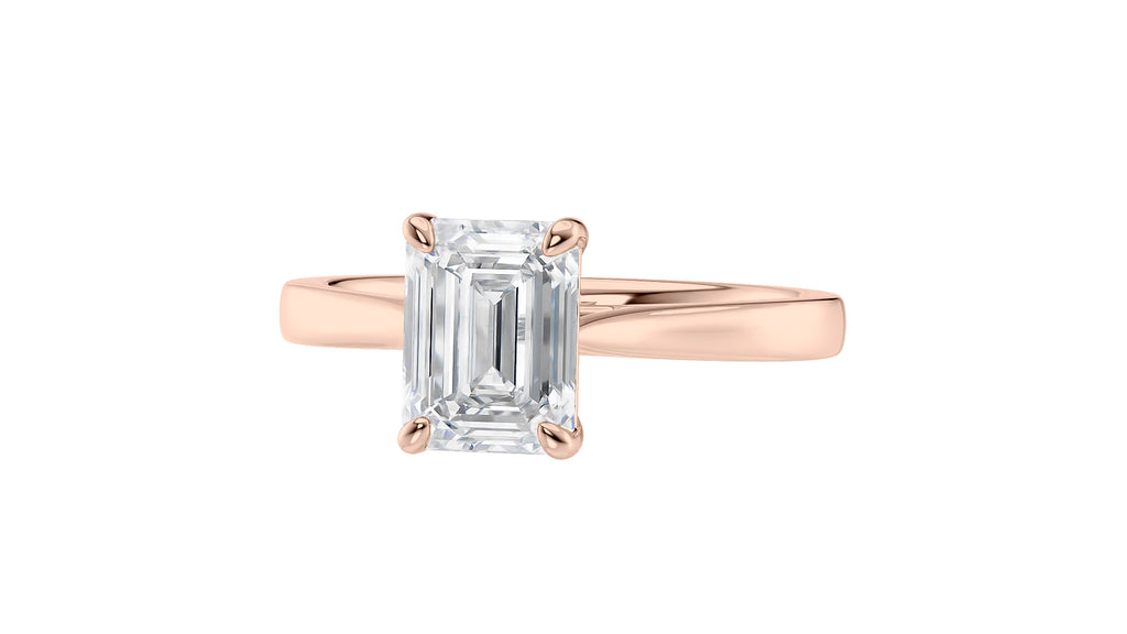 Emerald Cut Solitaire Diamond Engagement Ring