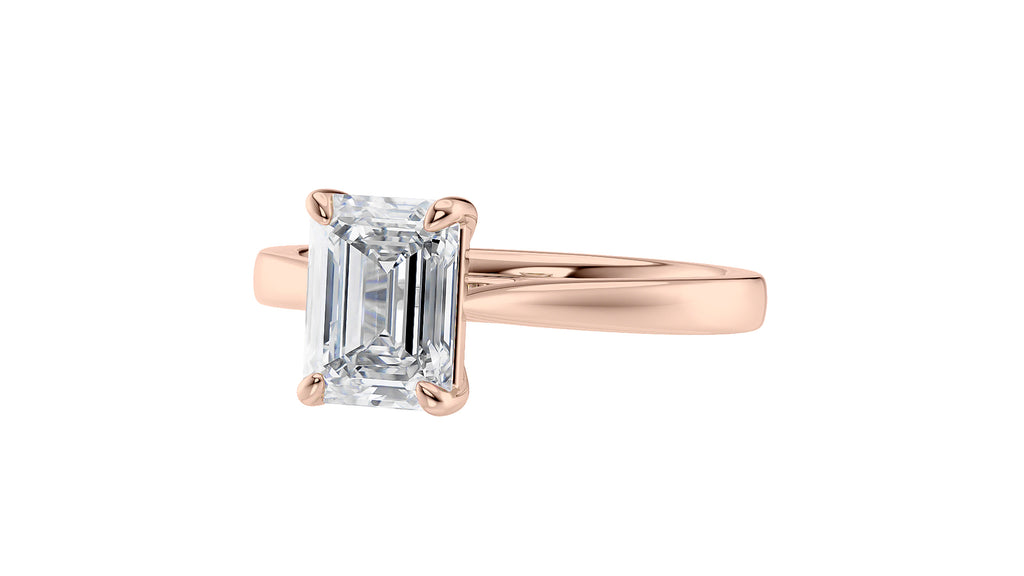 Emerald Cut Solitaire Diamond Engagement Ring