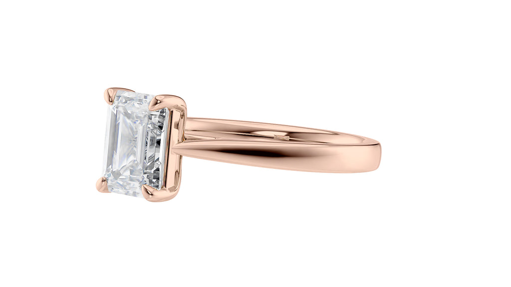 Emerald Cut Solitaire Diamond Engagement Ring