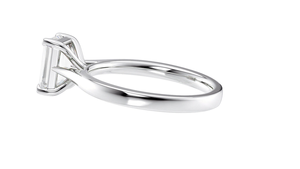 Emerald Cut Solitaire Diamond Engagement Ring