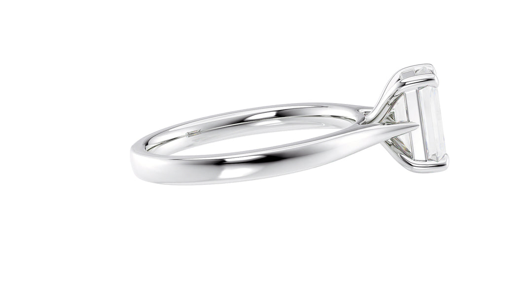 Emerald Cut Solitaire Diamond Engagement Ring