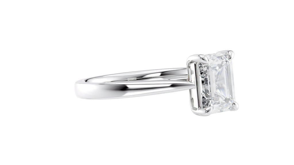 Emerald Cut Solitaire Diamond Engagement Ring