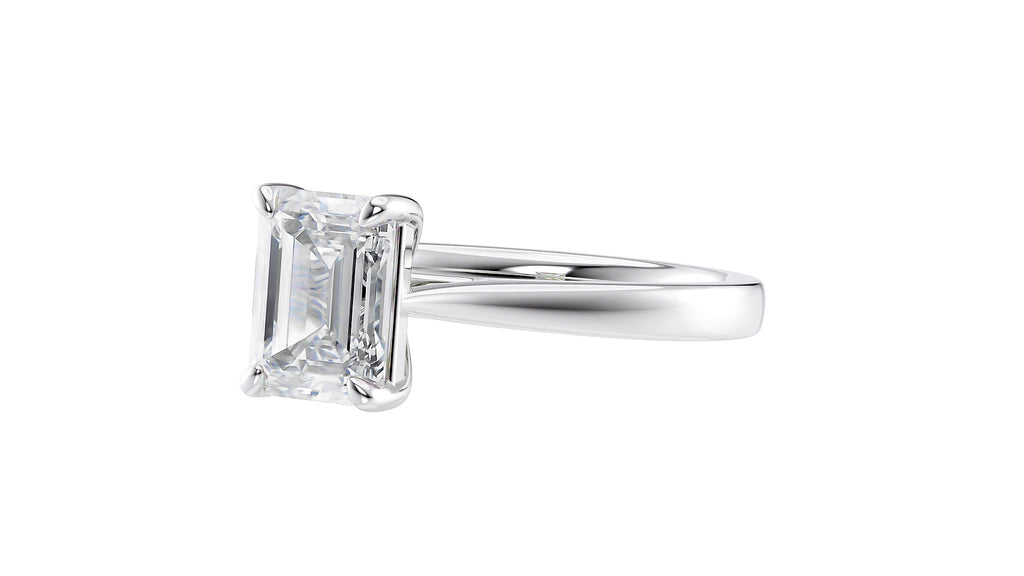 Emerald Cut Solitaire Diamond Engagement Ring