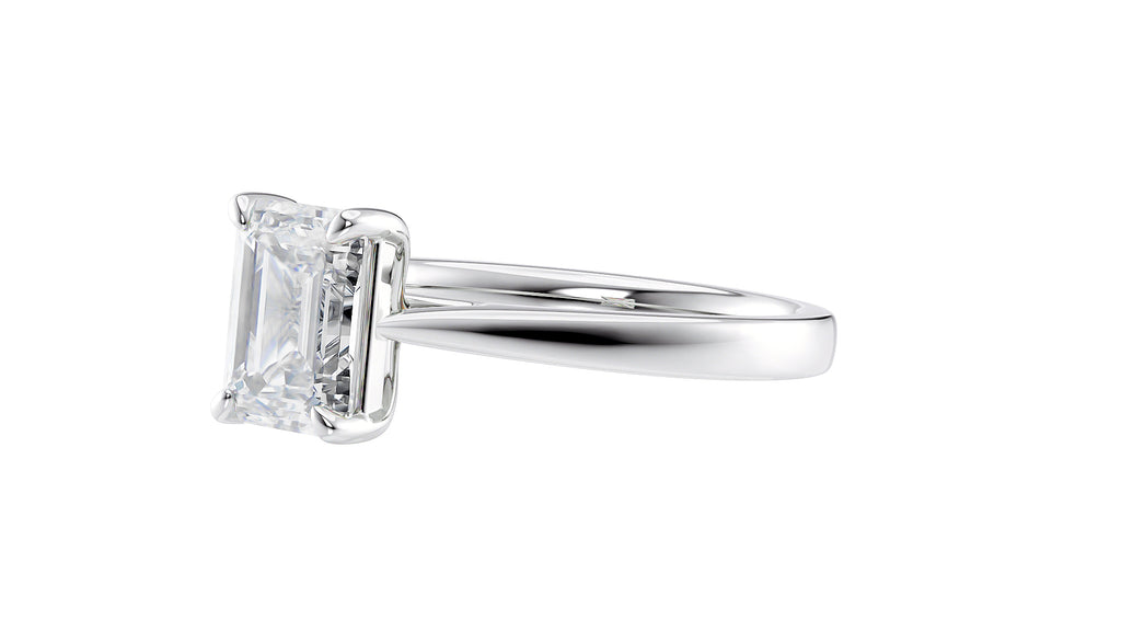 Emerald Cut Solitaire Diamond Engagement Ring
