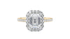 Emerald Cut Halo Classic Diamond Band Engagement Ring