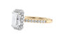 Emerald Cut Halo Classic Diamond Band Engagement Ring