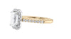 Emerald Cut Halo Classic Diamond Band Engagement Ring