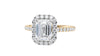 Emerald Cut Halo Classic Diamond Band Engagement Ring