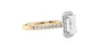 Emerald Cut Halo Classic Diamond Band Engagement Ring