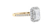 Emerald Cut Halo Classic Diamond Band Engagement Ring