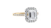 Emerald Cut Halo Classic Diamond Band Engagement Ring