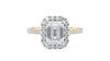 Emerald Cut Halo Classic Diamond Band Engagement Ring