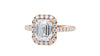 Emerald Cut Halo Classic Diamond Band Engagement Ring