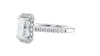 Emerald Cut Halo Classic Diamond Band Engagement Ring