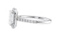 Emerald Cut Halo Classic Diamond Band Engagement Ring