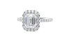 Emerald Cut Halo Classic Diamond Band Engagement Ring