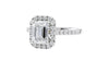 Emerald Cut Halo Classic Diamond Band Engagement Ring