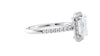 Emerald Cut Halo Classic Diamond Band Engagement Ring