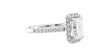 Emerald Cut Halo Classic Diamond Band Engagement Ring