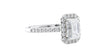 Emerald Cut Halo Classic Diamond Band Engagement Ring