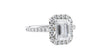 Emerald Cut Halo Classic Diamond Band Engagement Ring