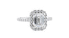 Emerald Cut Halo Classic Diamond Band Engagement Ring