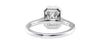 Emerald Cut Halo Plain Band Diamond Engagement Ring
