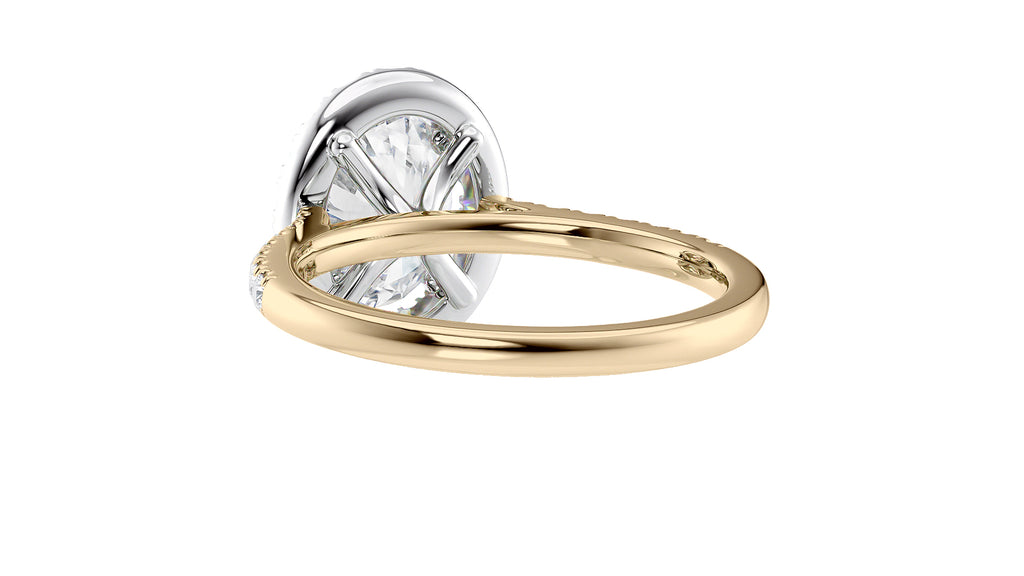 Oval Halo Classic Diamond Band Engagement Ring