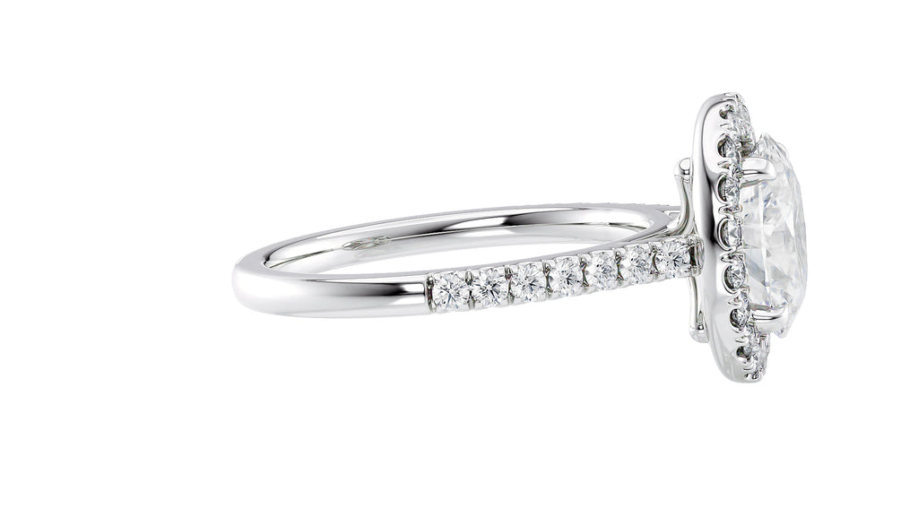 Oval Halo Classic Diamond Band Engagement Ring