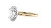 Oval Halo Plain Band Diamond Engagement Ring