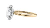 Oval Halo Plain Band Diamond Engagement Ring