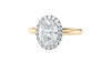 Oval Halo Plain Band Diamond Engagement Ring