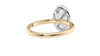 Oval Halo Plain Band Diamond Engagement Ring