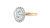 Oval Halo Plain Band Diamond Engagement Ring