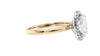 Oval Halo Plain Band Diamond Engagement Ring