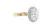 Oval Halo Plain Band Diamond Engagement Ring