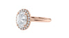 Oval Halo Plain Band Diamond Engagement Ring
